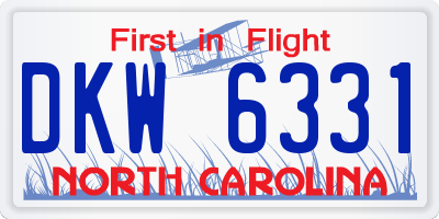 NC license plate DKW6331