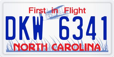 NC license plate DKW6341