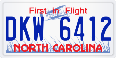 NC license plate DKW6412