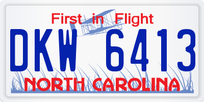 NC license plate DKW6413