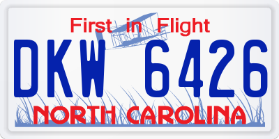 NC license plate DKW6426
