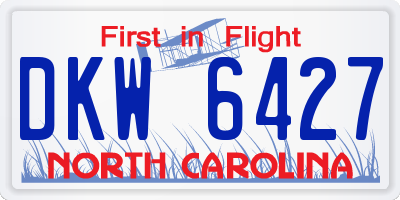 NC license plate DKW6427