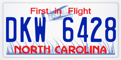 NC license plate DKW6428