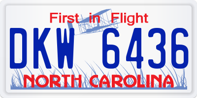 NC license plate DKW6436