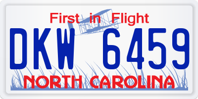 NC license plate DKW6459