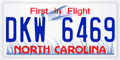 NC license plate DKW6469