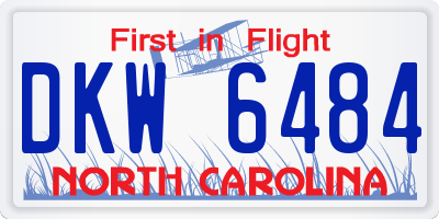 NC license plate DKW6484