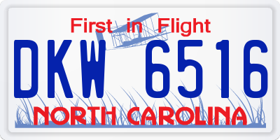 NC license plate DKW6516