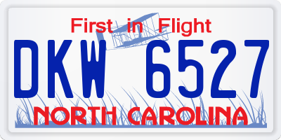 NC license plate DKW6527