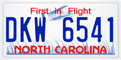 NC license plate DKW6541