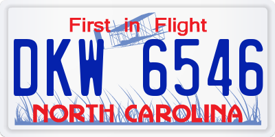 NC license plate DKW6546