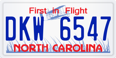 NC license plate DKW6547