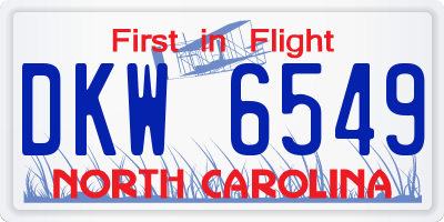 NC license plate DKW6549