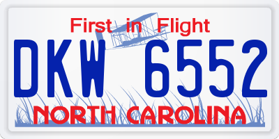NC license plate DKW6552