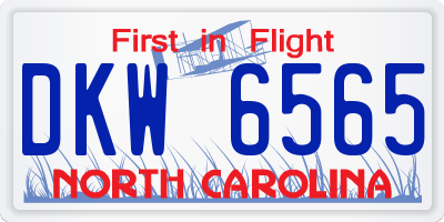 NC license plate DKW6565