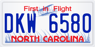 NC license plate DKW6580