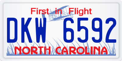 NC license plate DKW6592