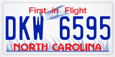 NC license plate DKW6595