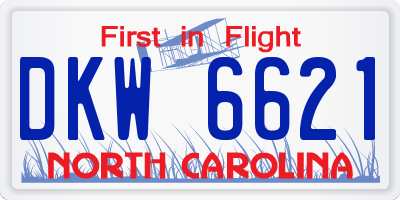 NC license plate DKW6621