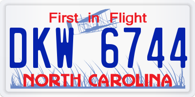 NC license plate DKW6744
