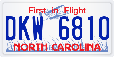 NC license plate DKW6810