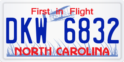 NC license plate DKW6832