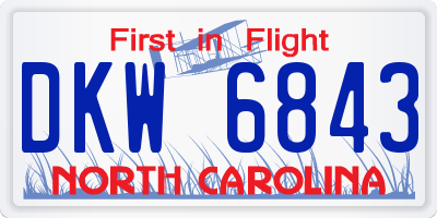 NC license plate DKW6843