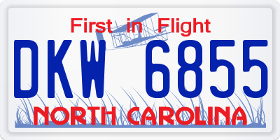 NC license plate DKW6855