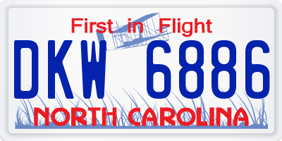 NC license plate DKW6886