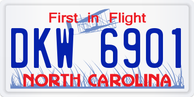 NC license plate DKW6901