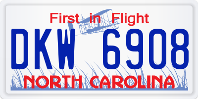 NC license plate DKW6908