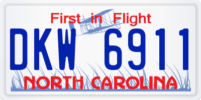 NC license plate DKW6911