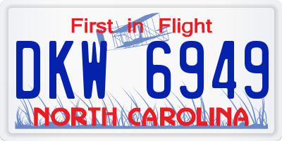NC license plate DKW6949