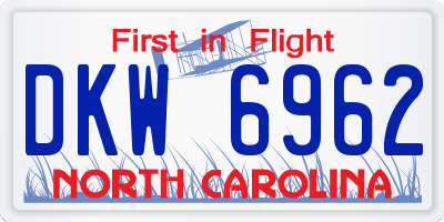 NC license plate DKW6962