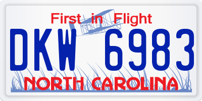 NC license plate DKW6983