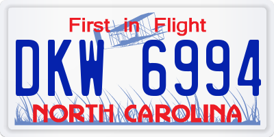 NC license plate DKW6994