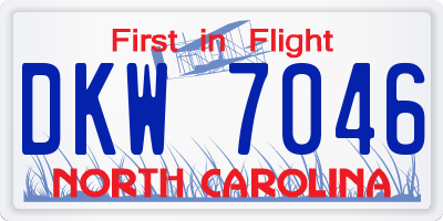 NC license plate DKW7046