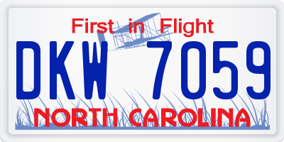 NC license plate DKW7059