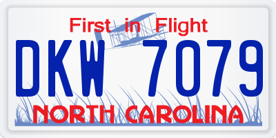 NC license plate DKW7079