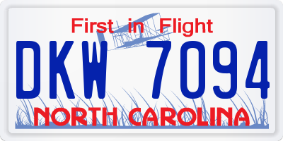NC license plate DKW7094