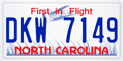 NC license plate DKW7149