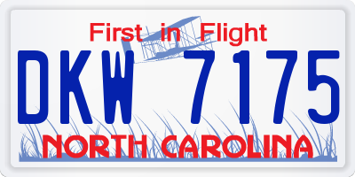 NC license plate DKW7175