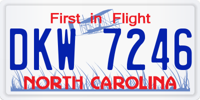 NC license plate DKW7246