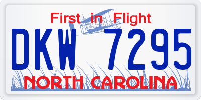 NC license plate DKW7295