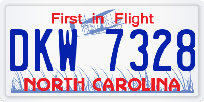 NC license plate DKW7328
