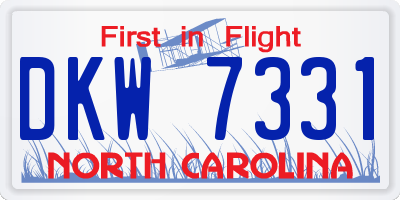 NC license plate DKW7331