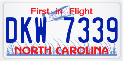 NC license plate DKW7339