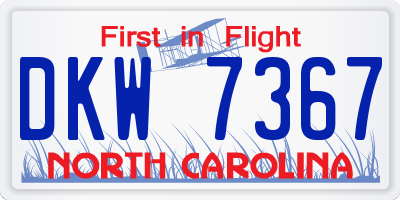 NC license plate DKW7367