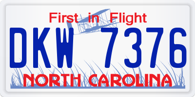 NC license plate DKW7376
