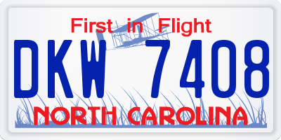 NC license plate DKW7408